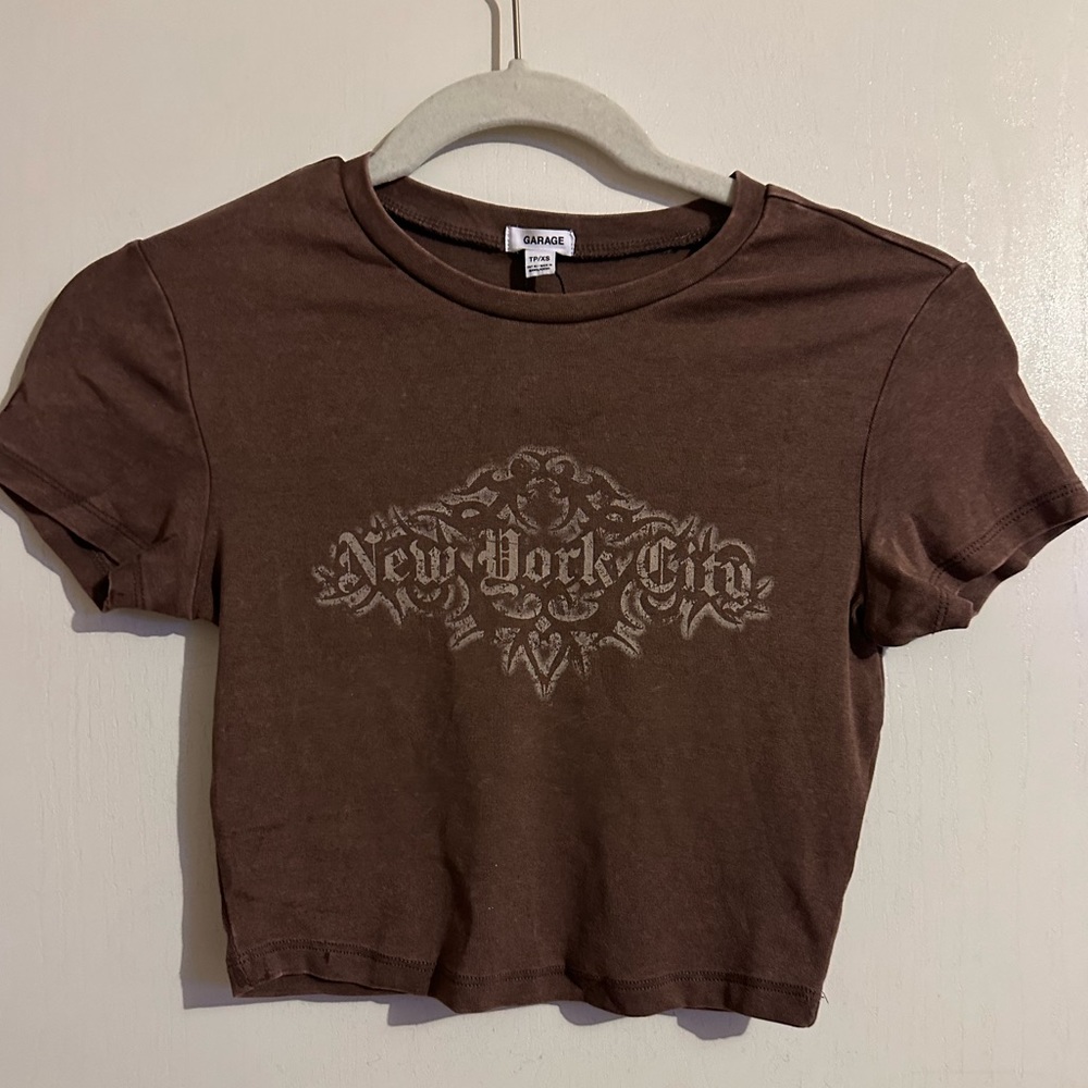 NWT Garage New York City Brown Cropped Top